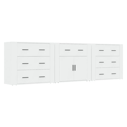 vidaXL Sideboards 3 pcs White Engineered Wood 2