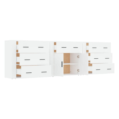 vidaXL Sideboards 3 pcs White Engineered Wood 4