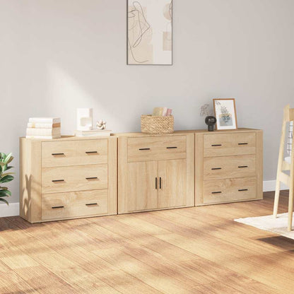 vidaXL Sideboards 3 pcs Sonoma Oak Engineered Wood 1