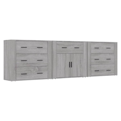 vidaXL Sideboards 3 pcs Grey Sonoma Engineered Wood 2