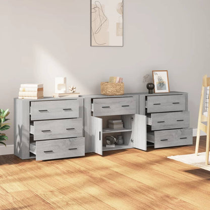 vidaXL Sideboards 3 pcs Grey Sonoma Engineered Wood 3