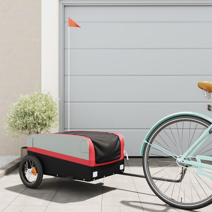 Bike Trailer Black and 30 kg Iron Width 122 cm Red 42.5 cm 52.5 cm