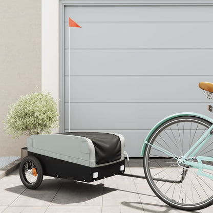 Bike Trailer Black and 30 kg Iron Width 122 cm Grey 42.5 cm 52.5 cm