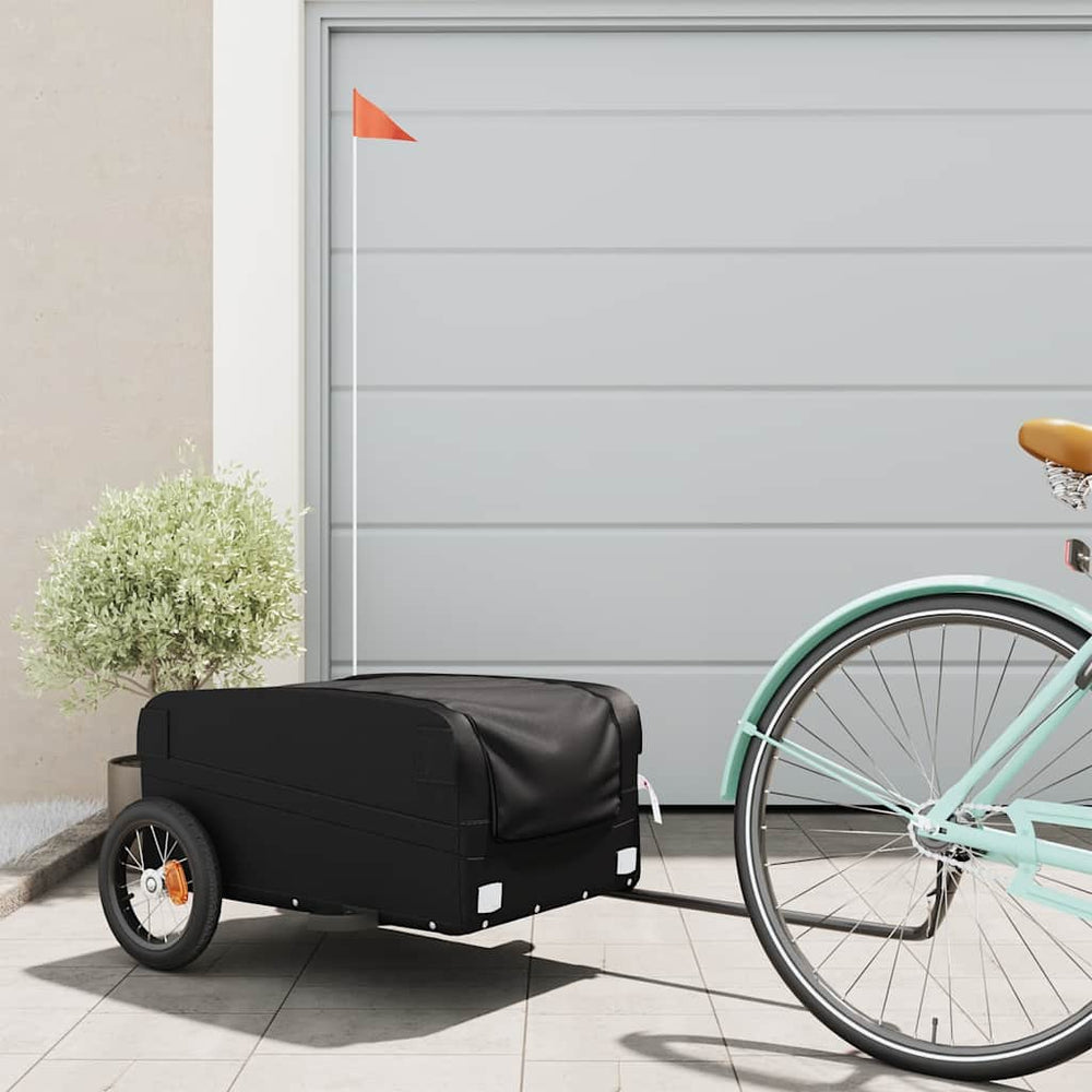 vidaXL Bike Trailer Black and 30 kg Iron Width 122 cm