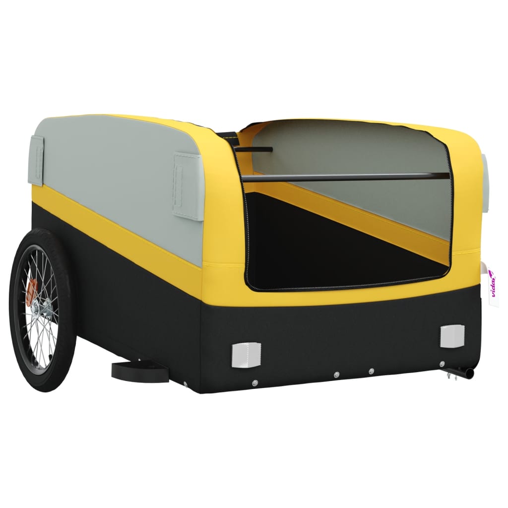 Bike Trailer Black and 45 kg Iron Width 137 cm Yellow