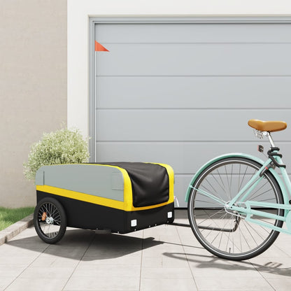 Bike Trailer Black and 45 kg Iron Width 137 cm Yellow