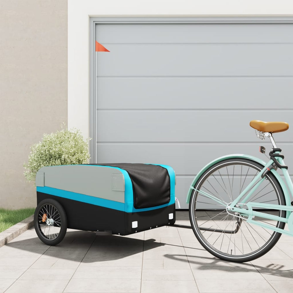 vidaXL Bike Trailer Black and 45 kg Iron Width 137 cm