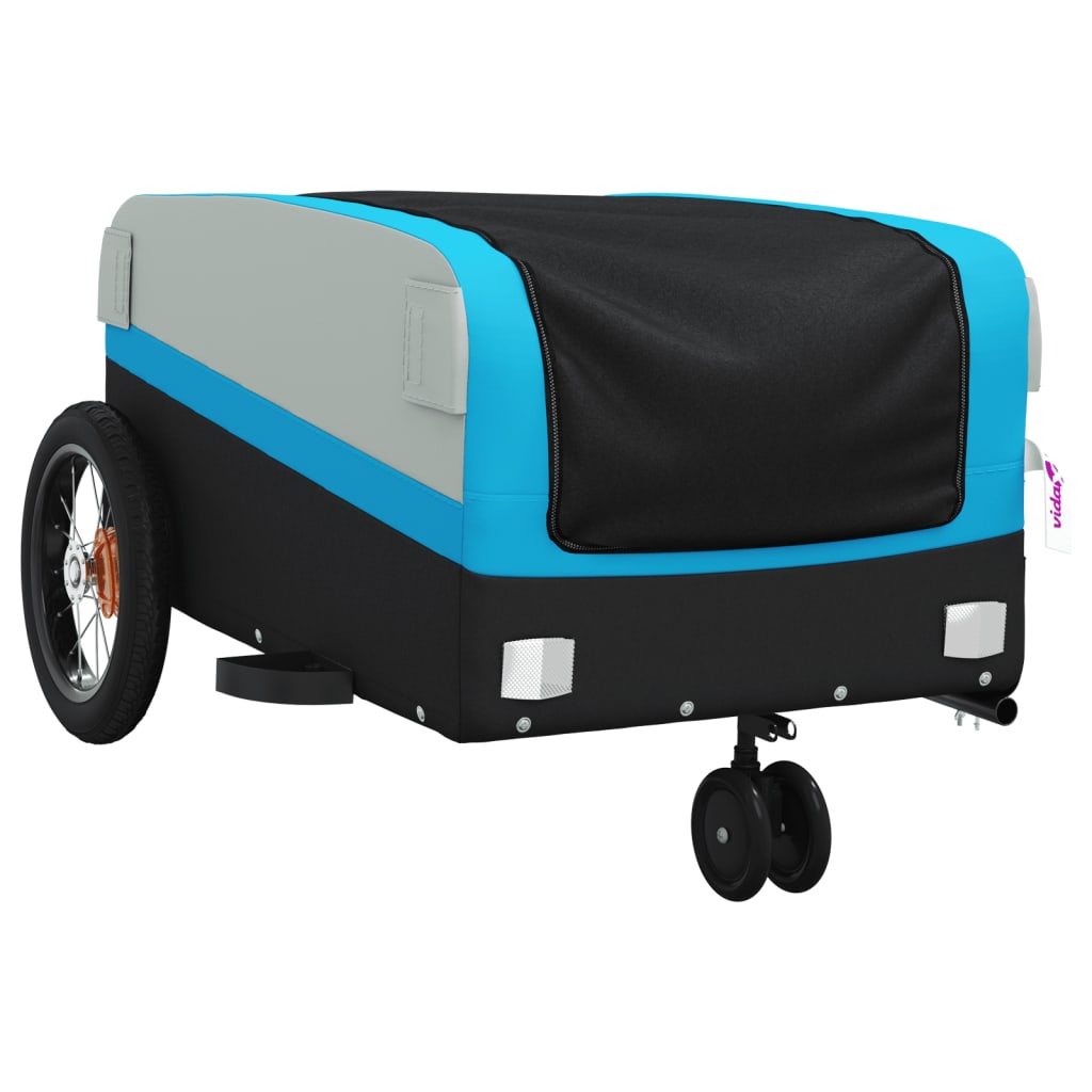 Bike Trailer Black and 30 kg Iron Width 122 cm Blue 53 cm 53 cm