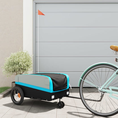 Bike Trailer Black and 30 kg Iron Width 122 cm Blue 53 cm 53 cm
