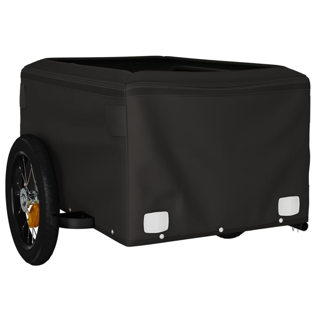 vidaXL Bike Trailer Black and Orange 30 kg Iron