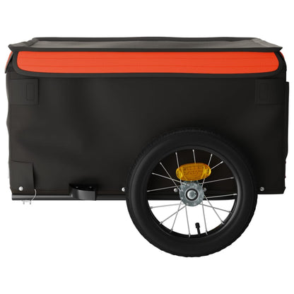 vidaXL Bike Trailer Black and Orange 30 kg Iron