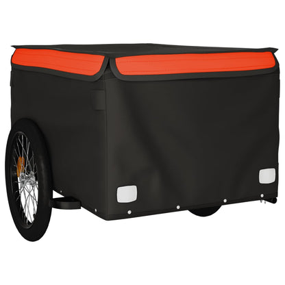 vidaXL Bike Trailer Black and Orange 45 kg Iron