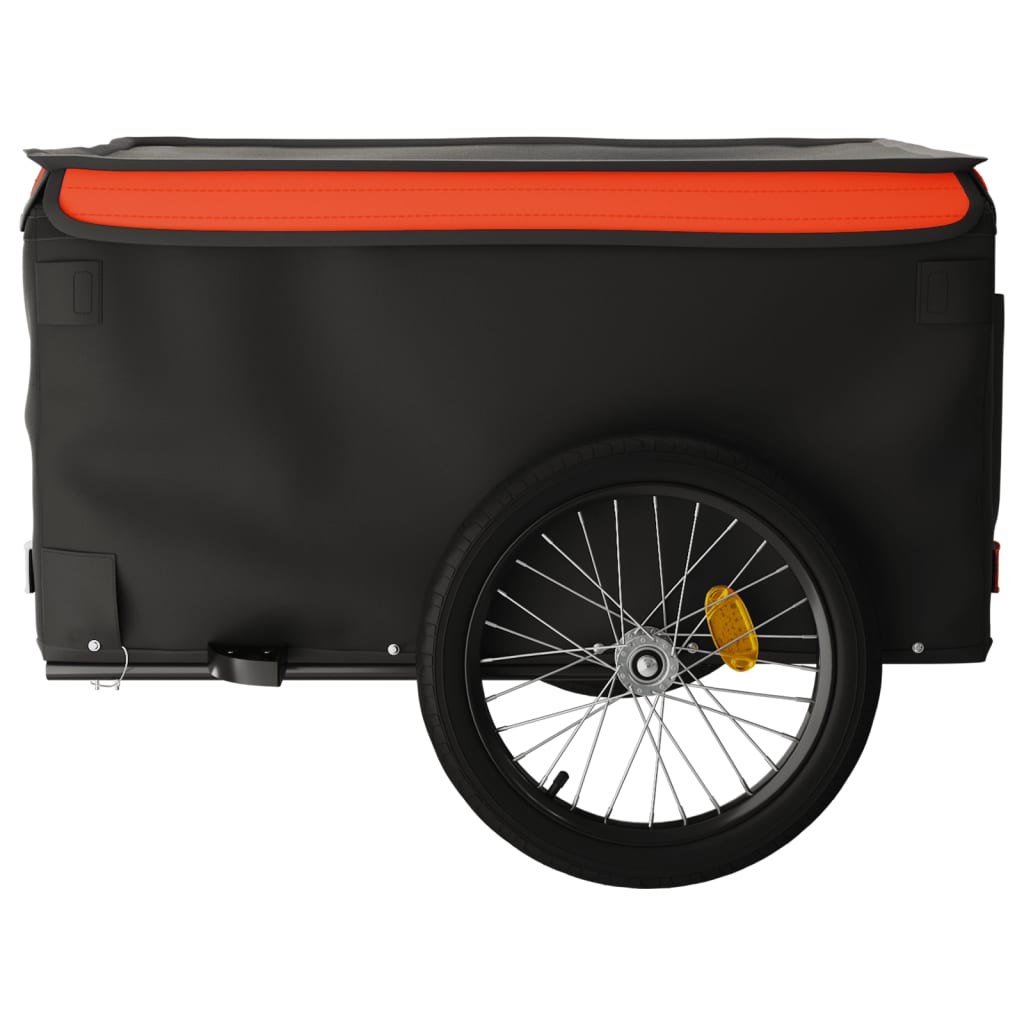 vidaXL Bike Trailer Black and Orange 45 kg Iron