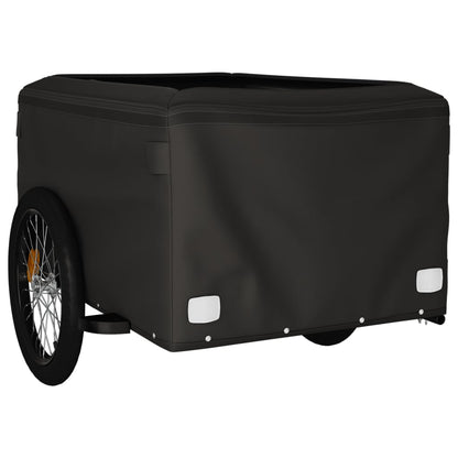 vidaXL Bike Trailer Black and Orange 45 kg Iron