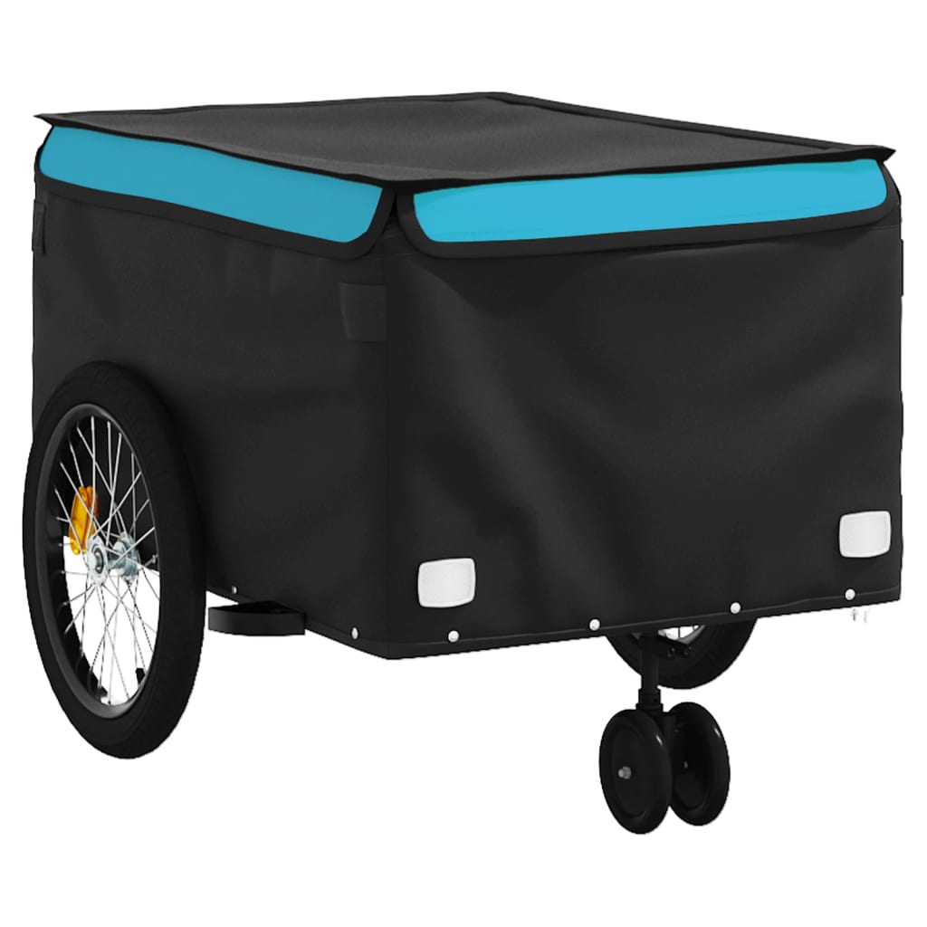Bike Trailer Black and 45 kg Iron Height 59 cm Blue 137 cm 68 cm