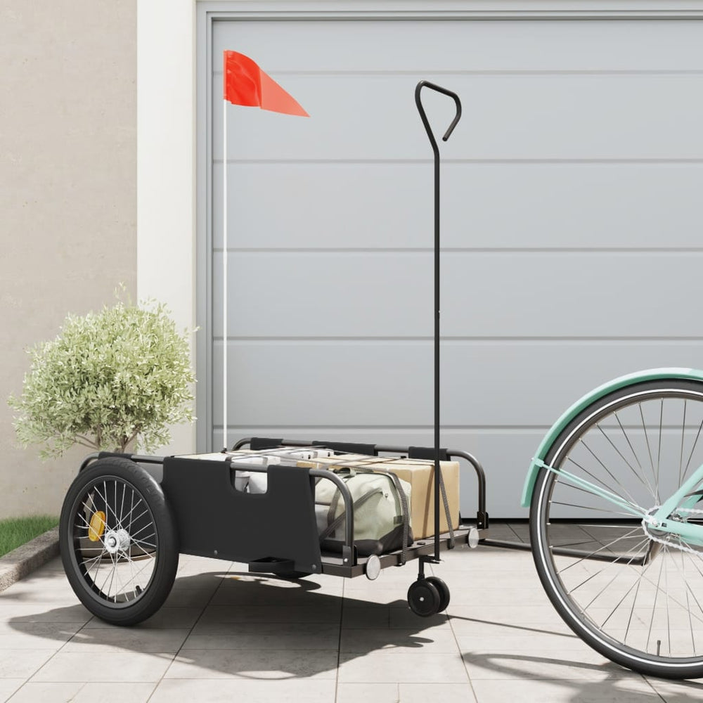 vidaXL Bike Trailer and Black Oxford Fabric and Iron Height 37 cm
