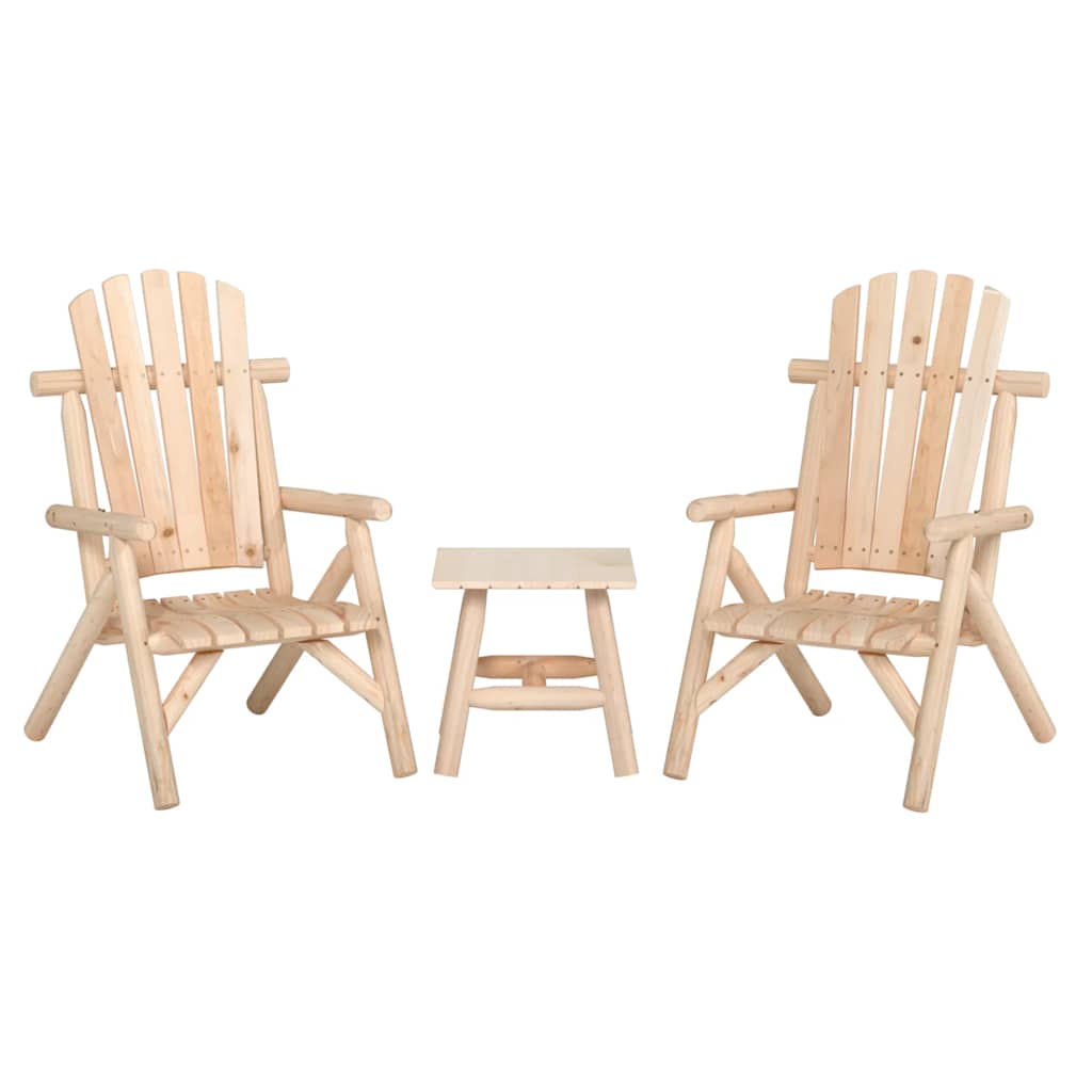 vidaXL 3 Piece Garden Lounge Set Solid Wood Spruce Natural