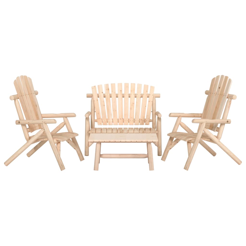 vidaXL 3 Piece Garden Lounge Set Solid Wood Spruce Natural