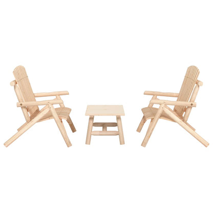 vidaXL 3 Piece Garden Lounge Set Solid Wood Spruce Natural