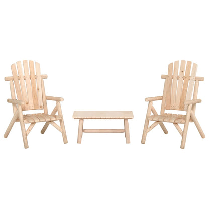 vidaXL 3 Piece Garden Lounge Set Solid Wood Spruce Natural