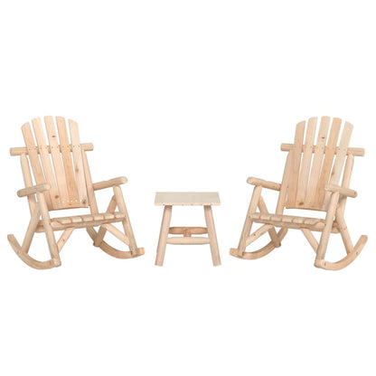 vidaXL 3 Piece Garden Lounge Set Solid Wood Spruce Natural