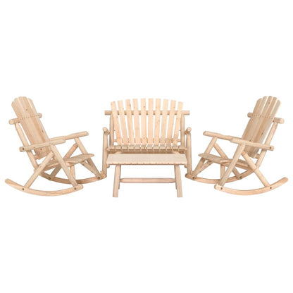 vidaXL 4 Piece Garden Lounge Set Solid Wood Spruce 1