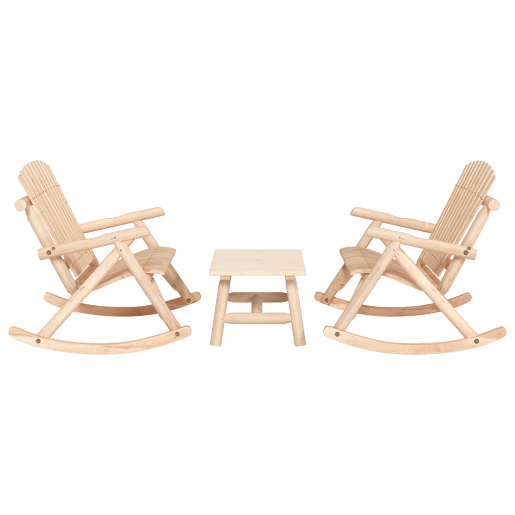 vidaXL 3 Piece Garden Lounge Set Solid Wood Spruce Natural