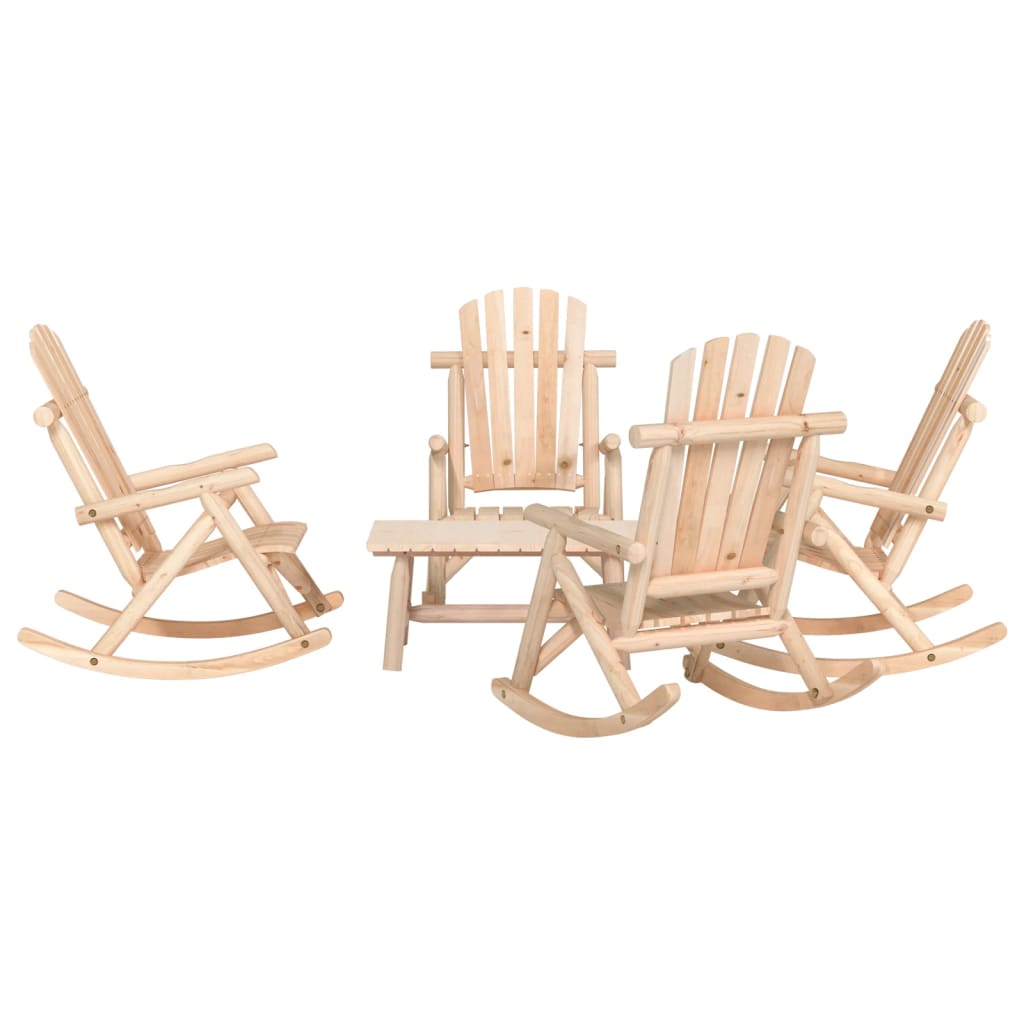 vidaXL 5 Piece Garden Lounge Set Solid Wood Spruce 1