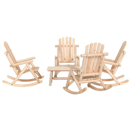 vidaXL 5 Piece Garden Lounge Set Solid Wood Spruce 1