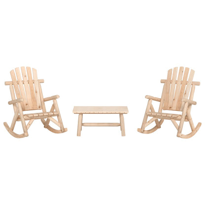 vidaXL 3 Piece Garden Lounge Set Solid Wood Spruce Natural