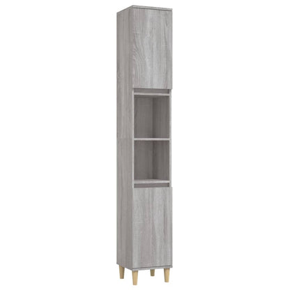 3 Piece Bathroom Cabinet Set Engineered Wood Grey sonoma