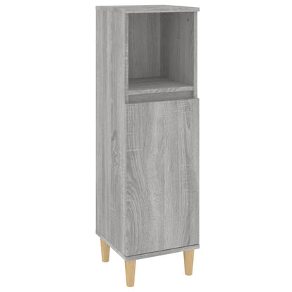 3 Piece Bathroom Cabinet Set Engineered Wood Grey sonoma