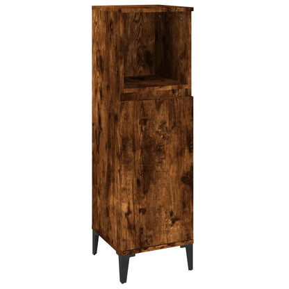 3 Piece Bathroom Furniture Set Engineered Wood Smoked oak