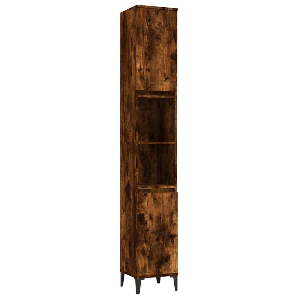 3 Piece Bathroom Furniture Set Engineered Wood Smoked oak