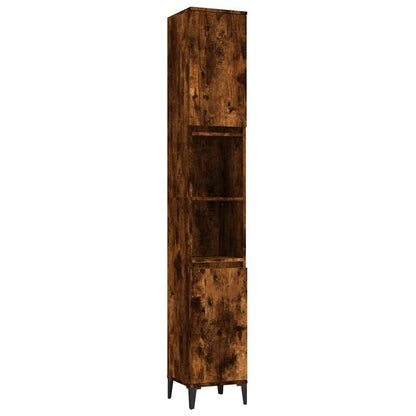 3 Piece Bathroom Furniture Set Engineered Wood Smoked oak
