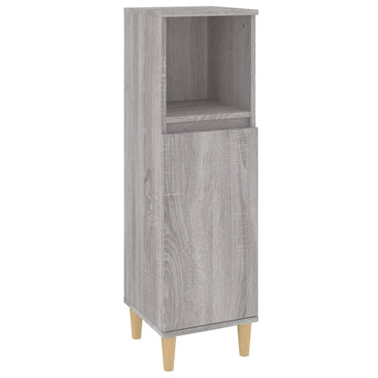 3 Piece Bathroom Furniture Set Engineered Wood Grey sonoma