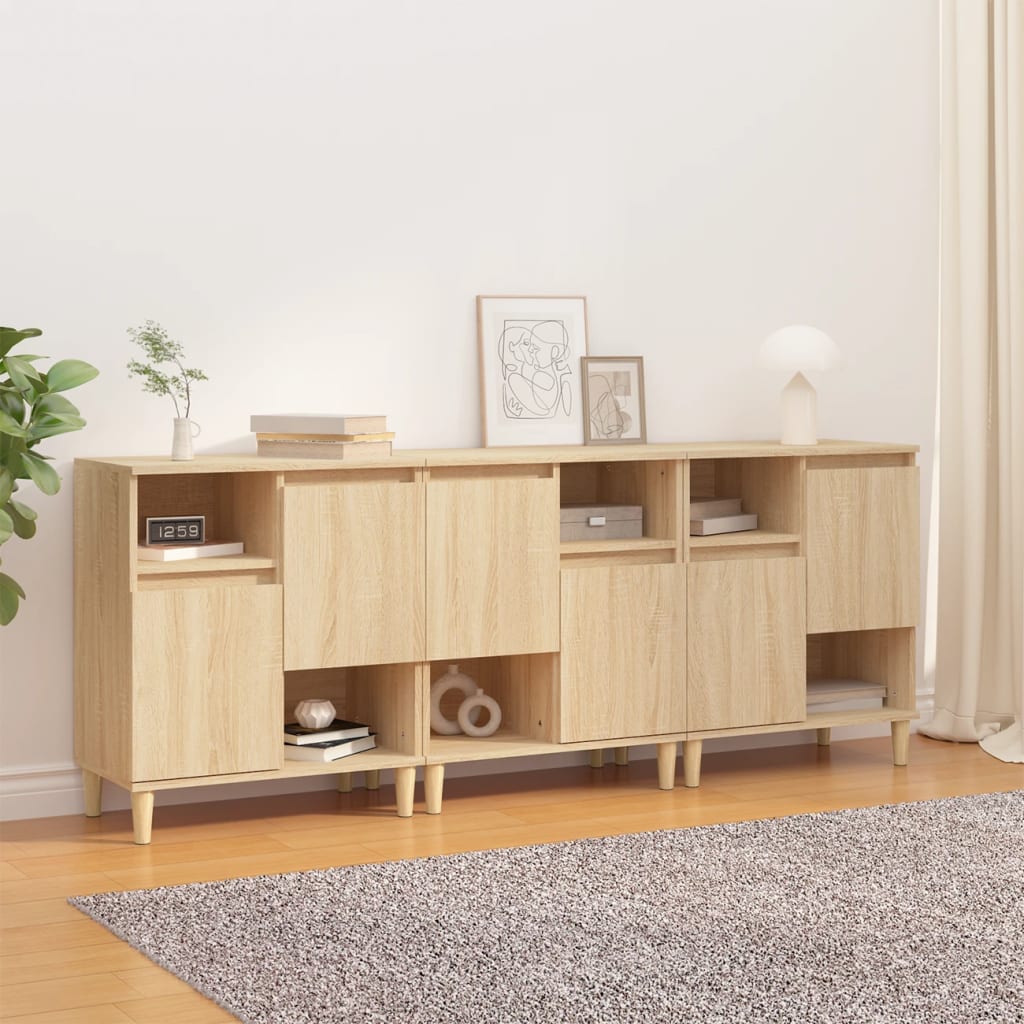 Sideboards 60x35x70 cm Engineered Wood 3 pcs Sonoma oak