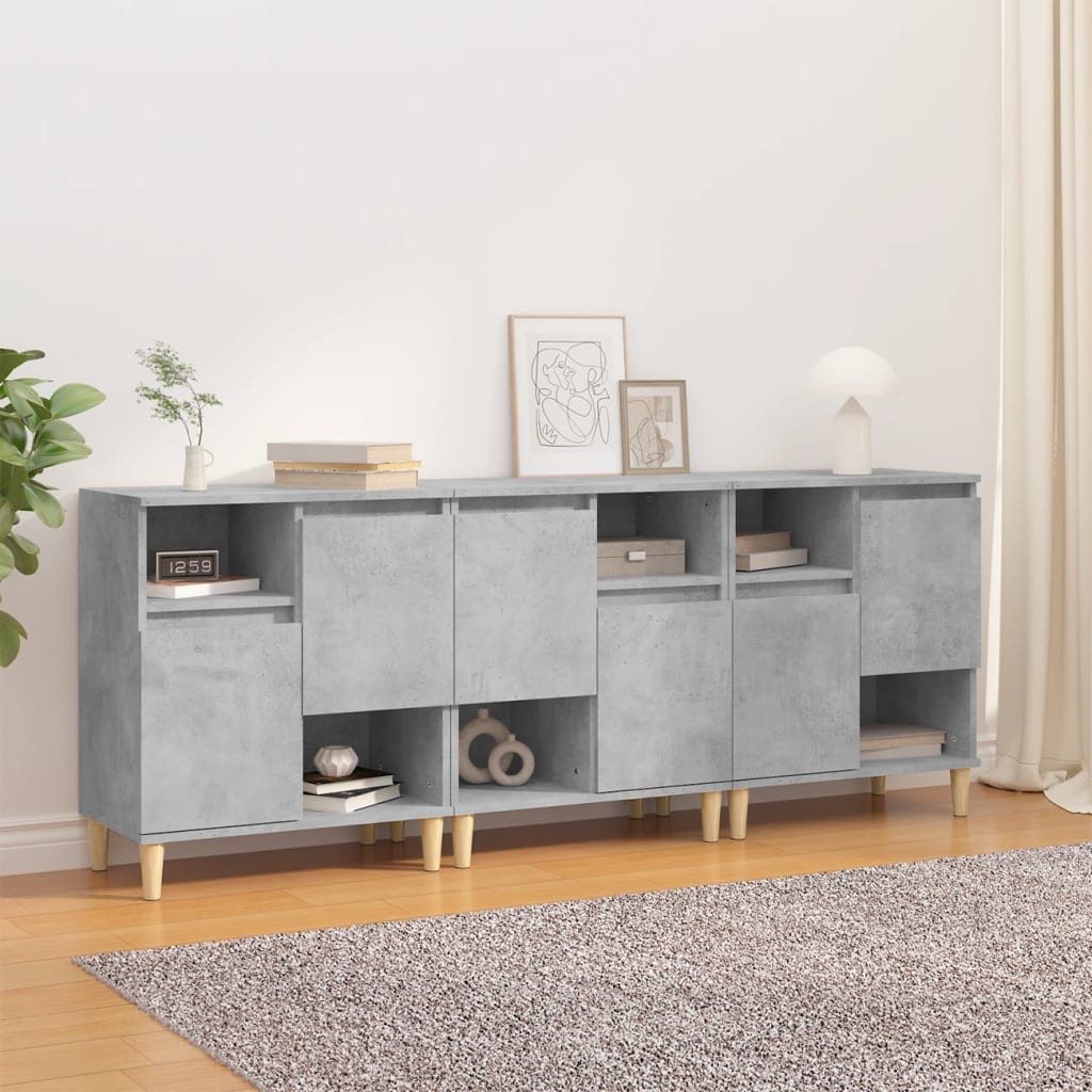 Sideboards 60x35x70 cm Engineered Wood 3 pcs Concrete grey