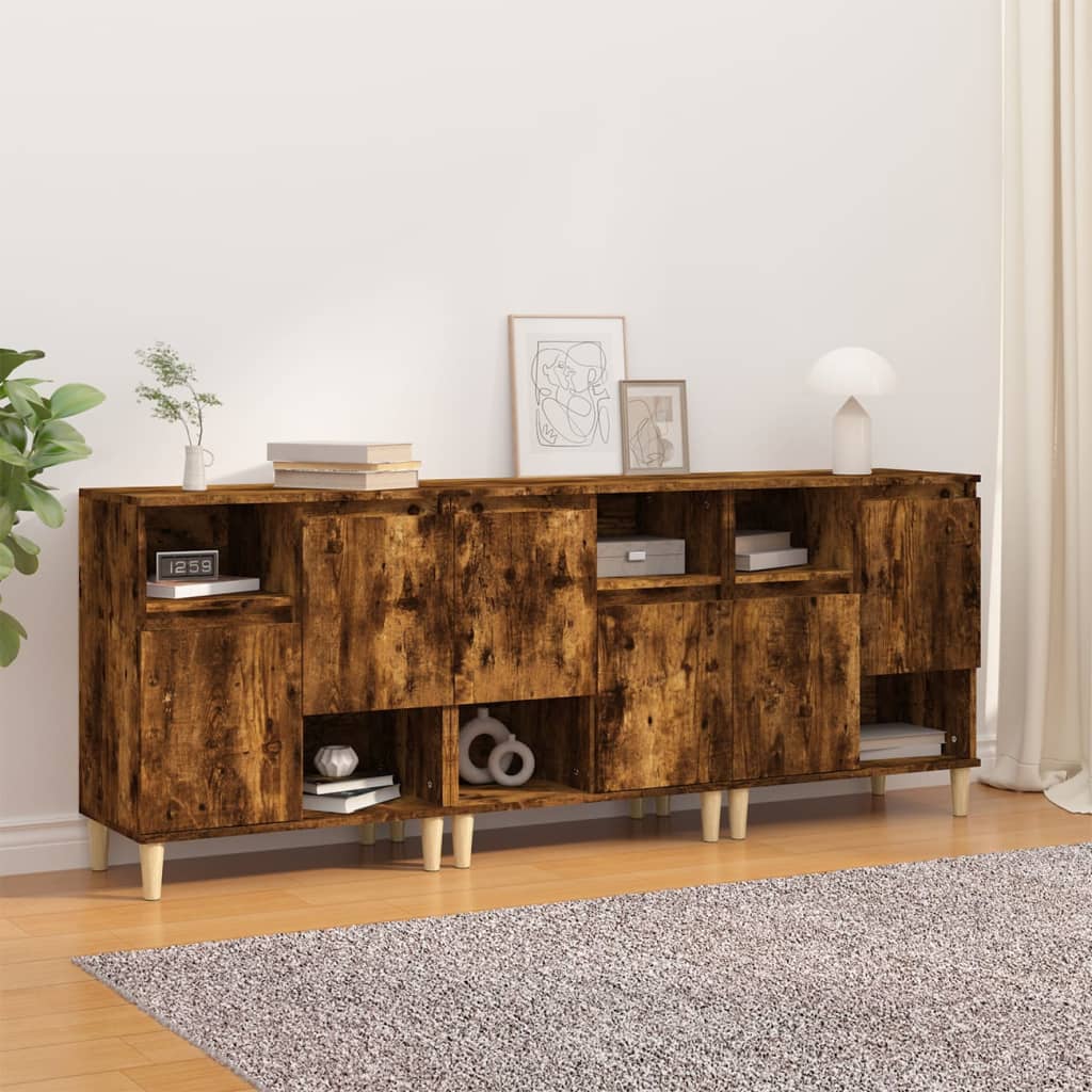 Sideboards 60x35x70 cm Engineered Wood 3 pcs Smoked oak