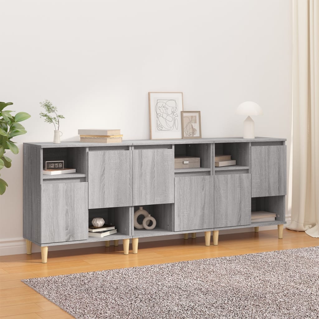 Sideboards 60x35x70 cm Engineered Wood 3 pcs Grey sonoma