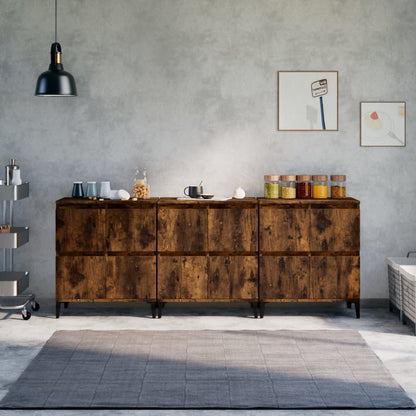 Sideboards 60x35x70 cm Engineered Wood 3 pcs Smoked oak