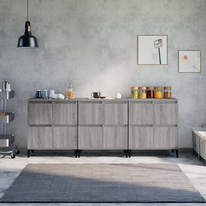 Sideboards 60x35x70 cm Engineered Wood 3 pcs Grey sonoma