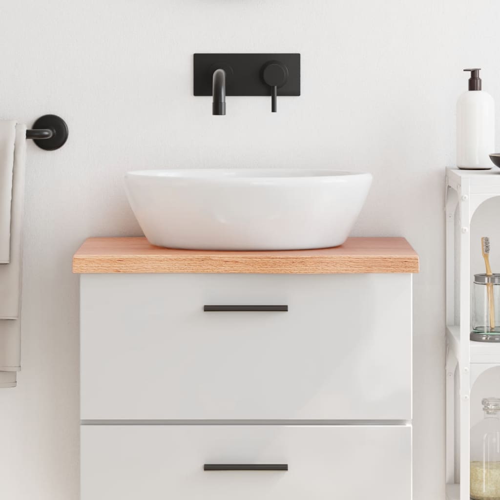 Bathroom Countertop 60x30x(2-4) Solid Wood Light Brown 60 cm