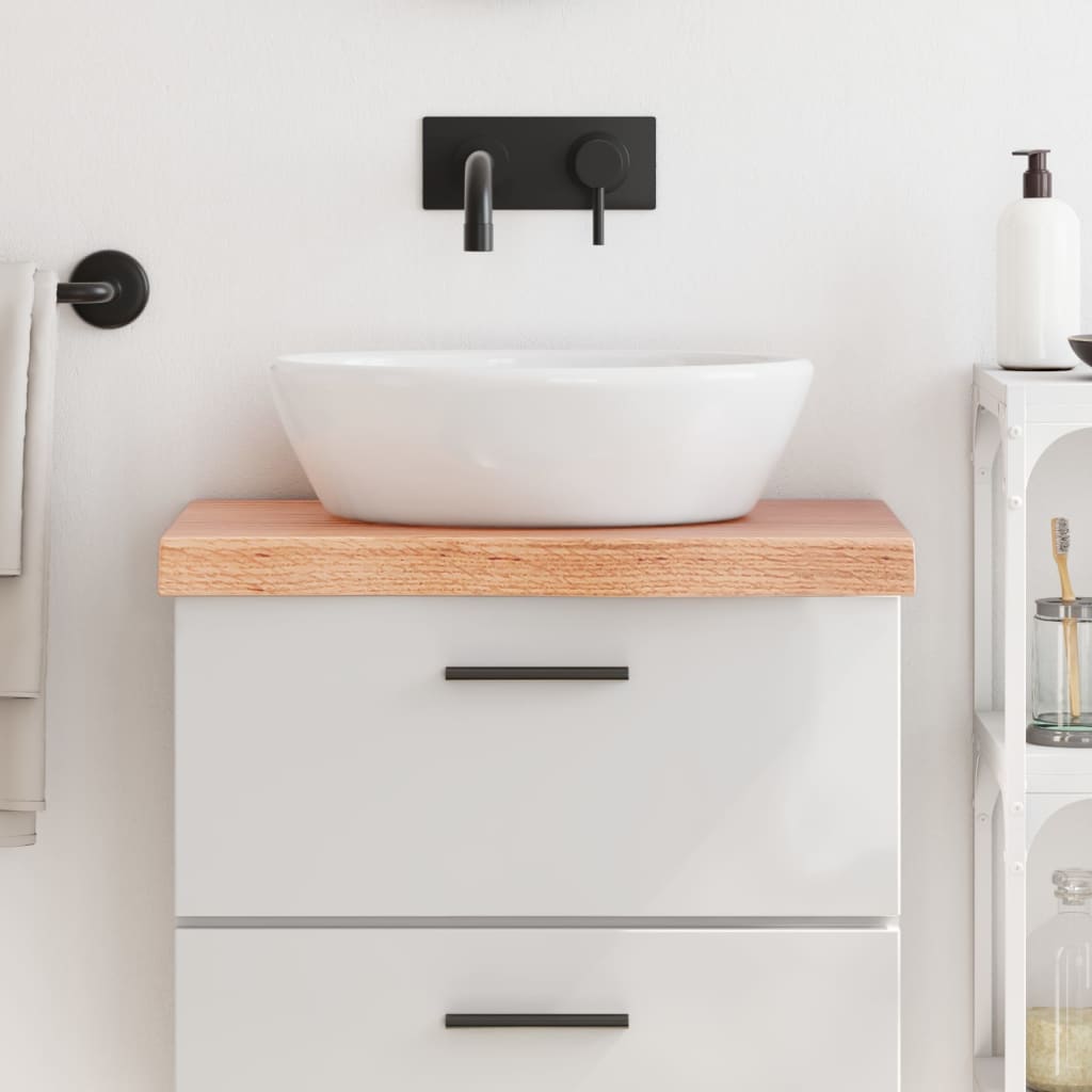 Bathroom Countertop 60x40x(2-6) Solid Wood Light Brown 60 cm