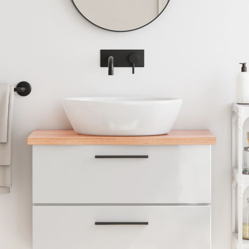 Bathroom Countertop 40x40x(2-4) Solid Wood Light Brown 80 cm
