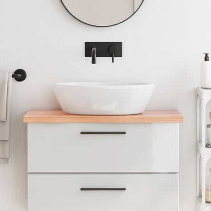 Bathroom Countertop 40x40x(2-4) Solid Wood Light Brown 80 cm