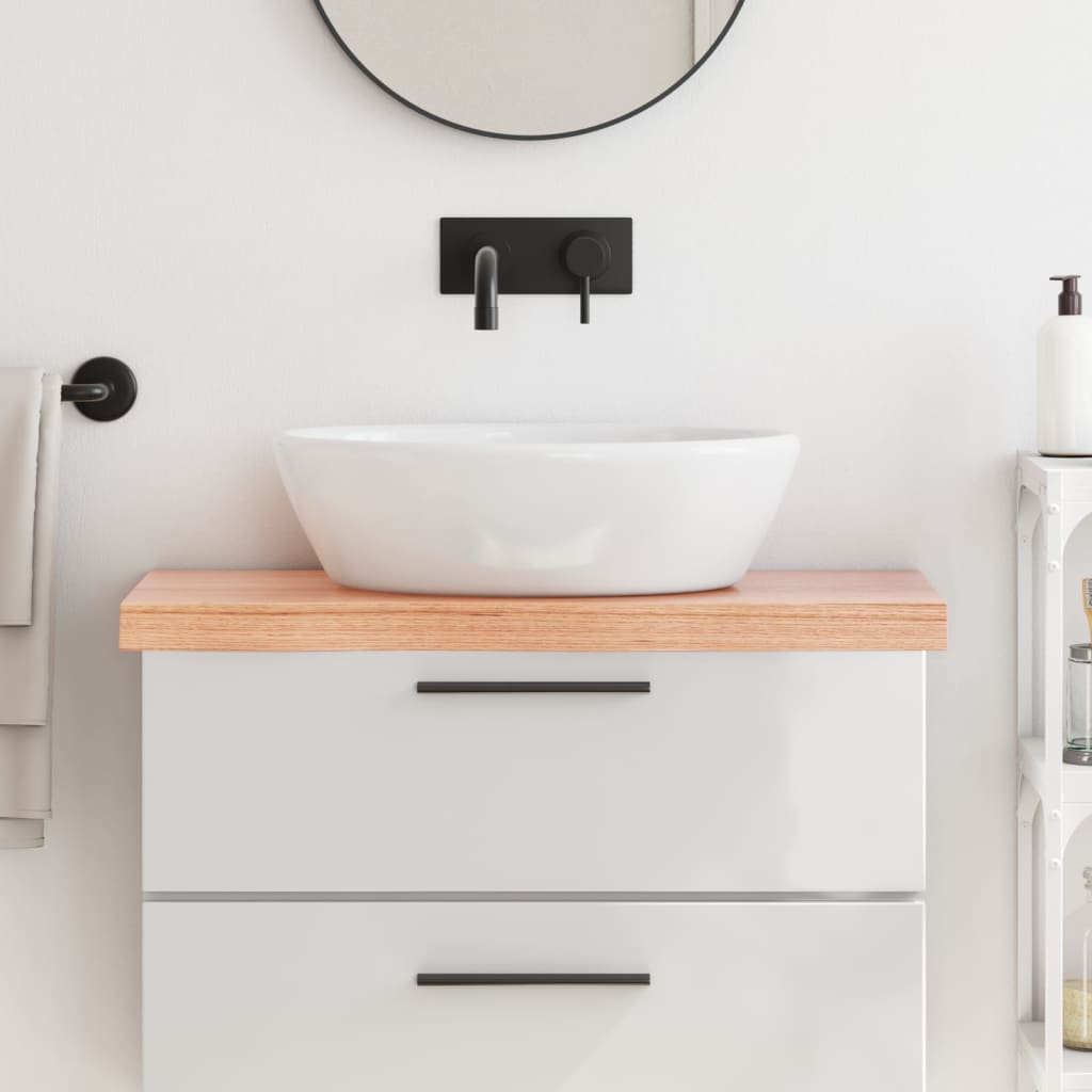 Bathroom Countertop 60x40x(2-6) Solid Wood Light Brown 80 cm