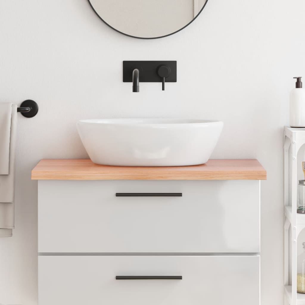 Bathroom Countertop 40x50x(2-4) Solid Wood Light Brown 80 cm