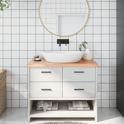 Bathroom Countertop 40x40x(2-4) Solid Wood Light Brown 100 cm