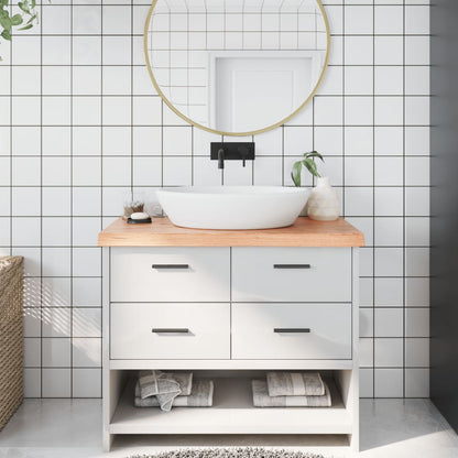 Bathroom Countertop 60x40x(2-6) Solid Wood Light Brown 100 cm